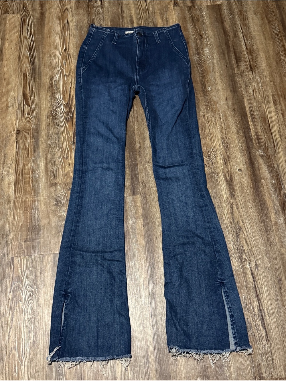 We The Free Bootcut Split Hem Jeans Women's 25 Frayed Hem High Rise Denim